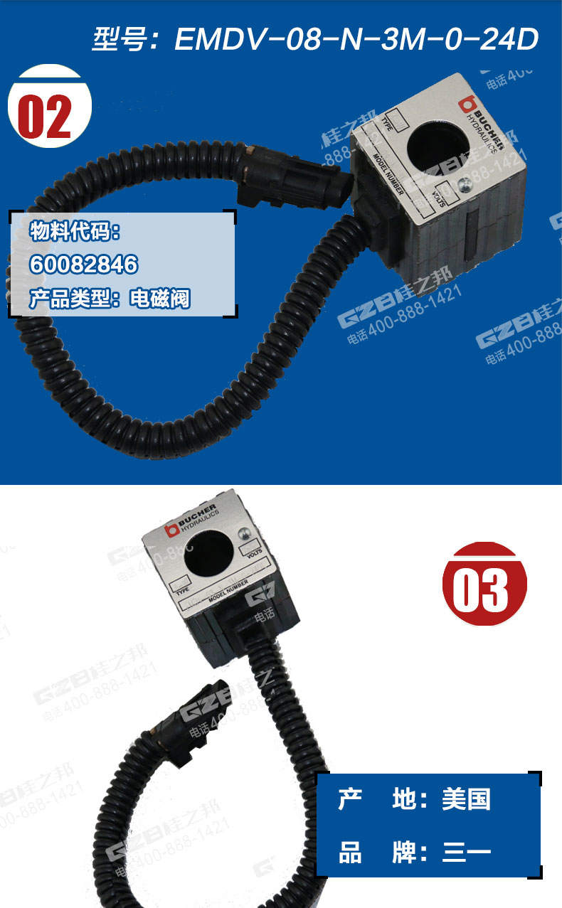 三一挖掘机电磁阀线圈